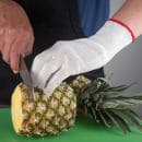 San Jamar DFG1000-L Large Cut Resistant Glove - Synthetic Fiber, White w/ Red Wrist Band thumbnail 5