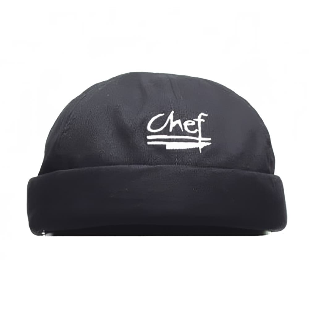 Chef Revival Chef Beanies, Cotton w/ logo, Black, One Size (H060BK)