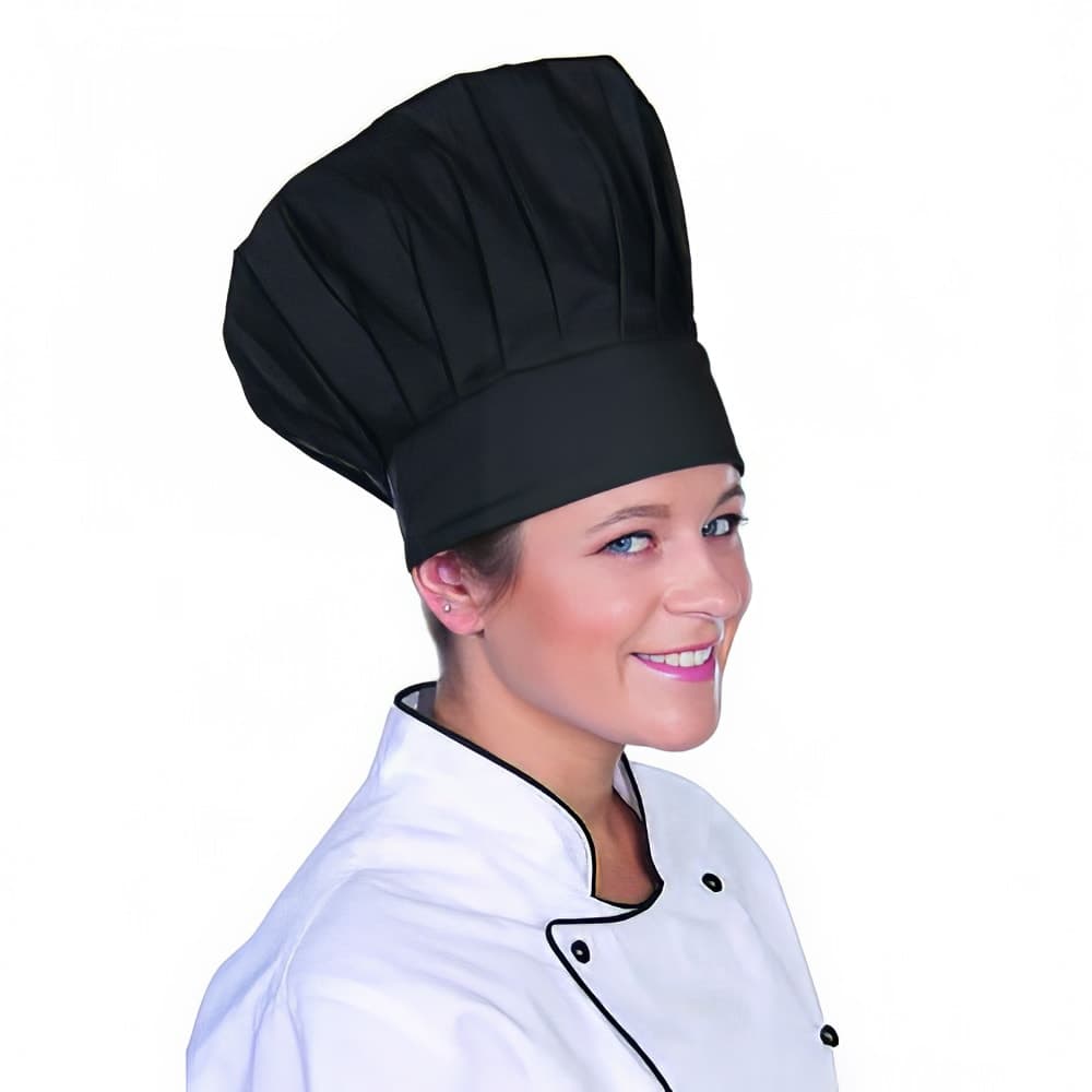 Chef Revival Chef Hat, 13", Heavyweight Poly/Cotton Blend, Adjustable, Black (H400BK)