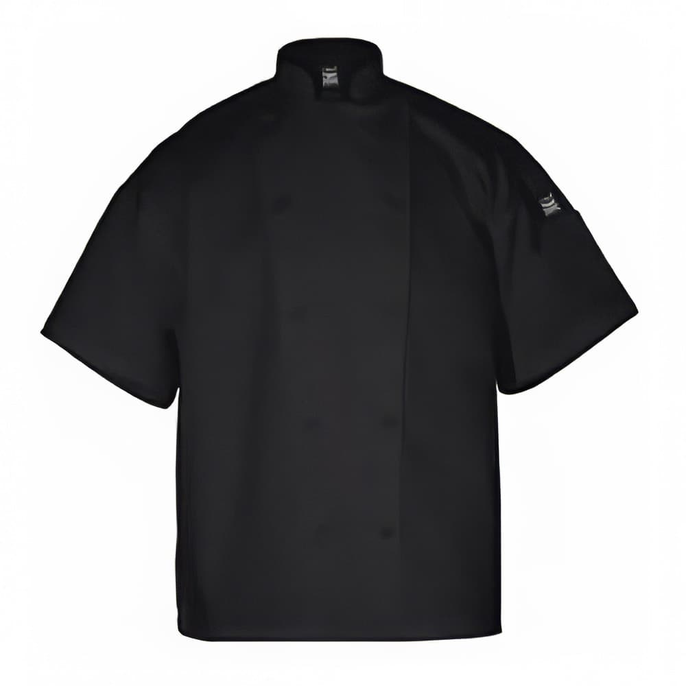 Chef Revival Poly Cotton Blend Chef Jacket, Short Sleeve, 3X, Black (J005BK-3X)