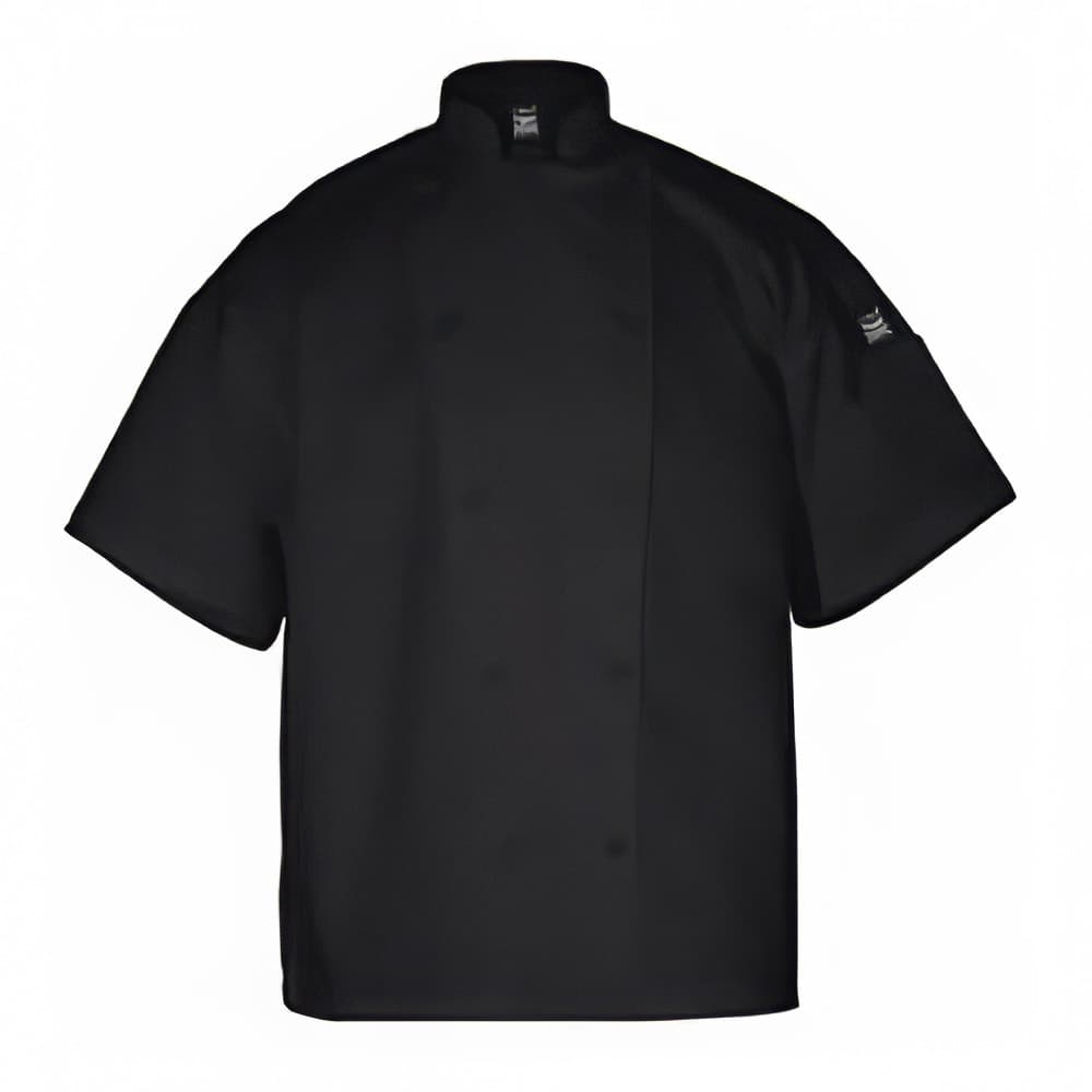 Chef Revival Poly Cotton Blend Chef Jacket, Short Sleeve, 4X, Black (J005BK-4X)