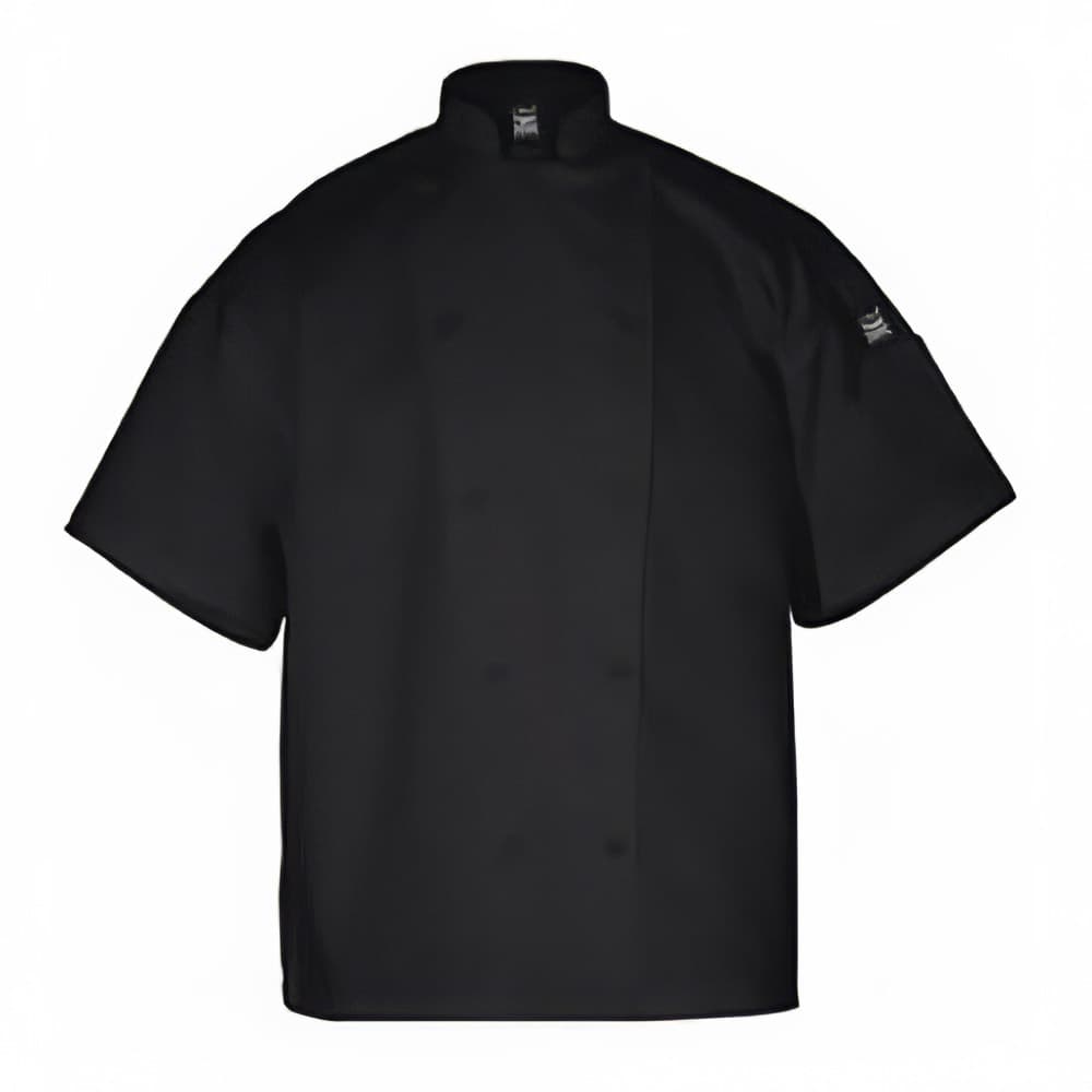 Chef Revival Poly Cotton Blend Chef Jacket, Short Sleeve, 5X, Black (J005BK-5X)