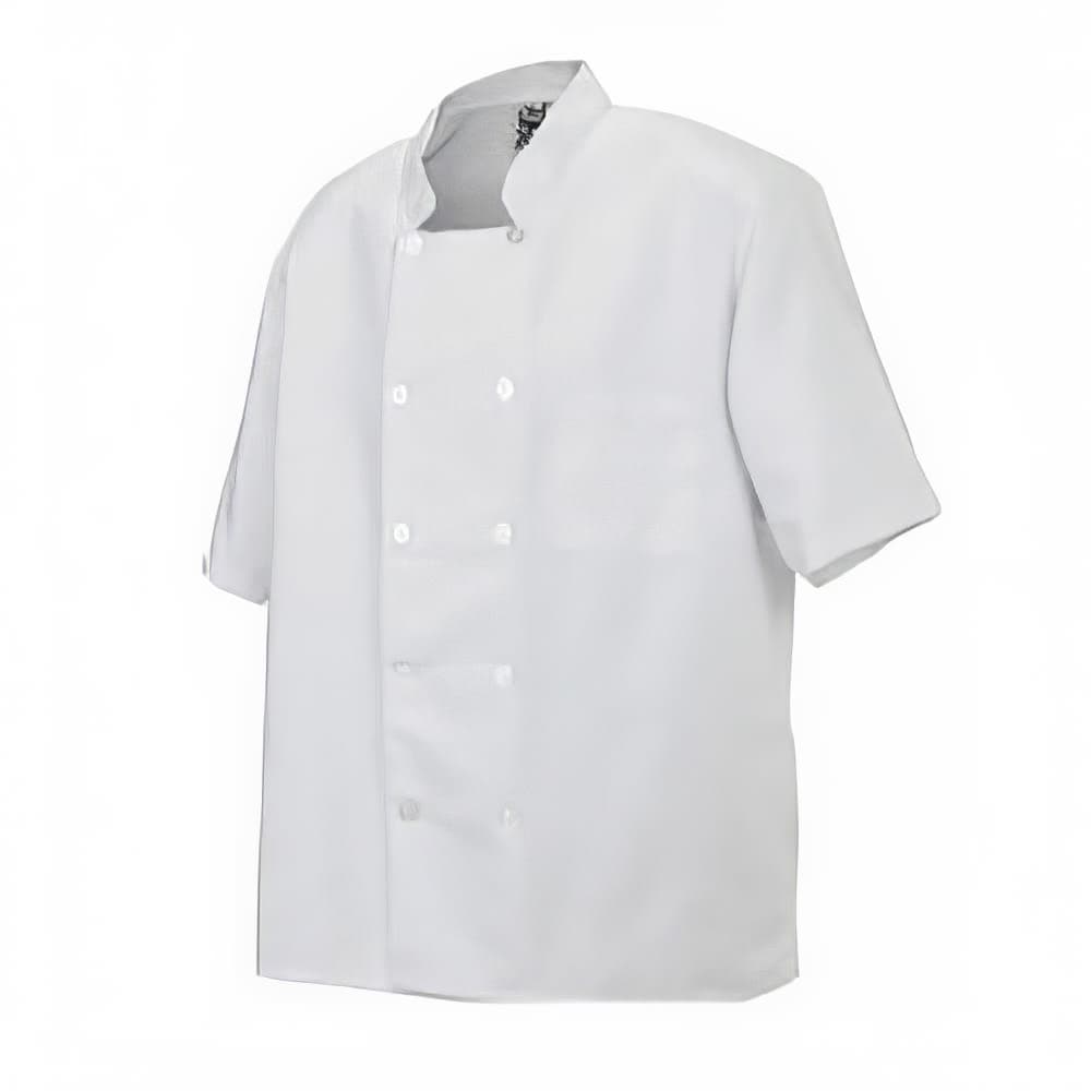 Chef Revival Twill Chef Coat, Double Breasted, Short Sleeve, White, Large (J105-L)