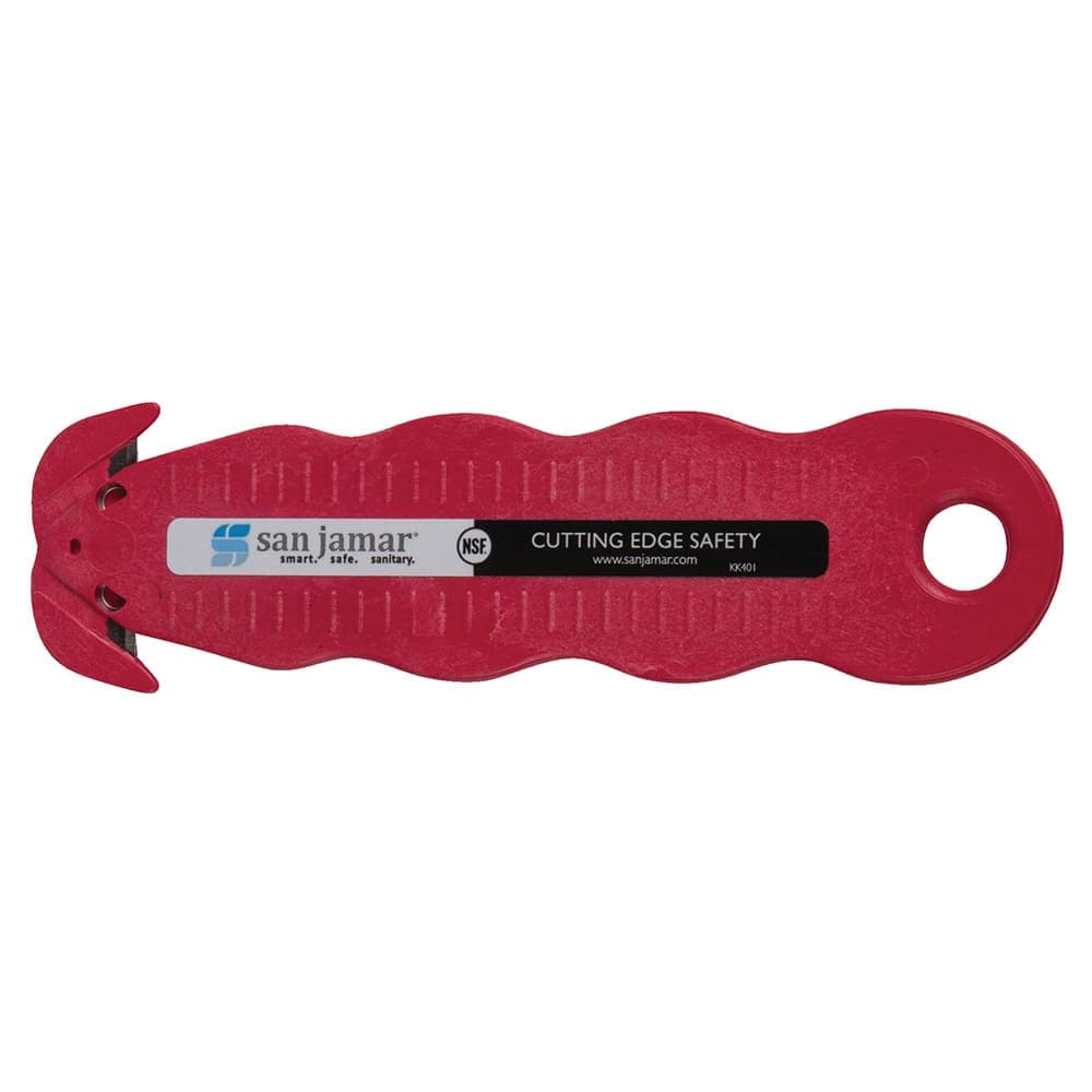 San Jamar KK401 Box Cutter w/ Recessed Blade, NSF, Red