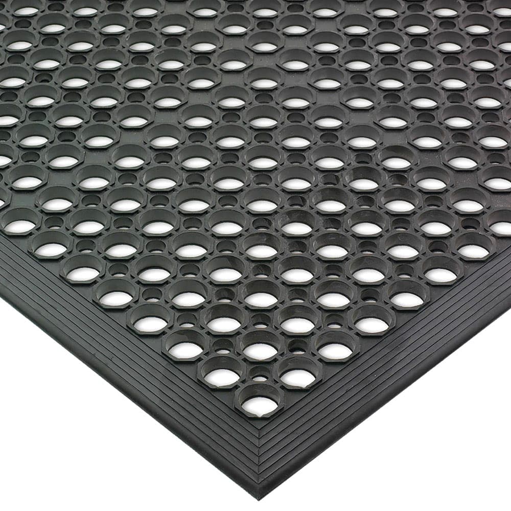 San Jamar KM1100 Kitchen Mat, Rubber, Anti-Slip, 3' x  5', Grease-Resistant, Black