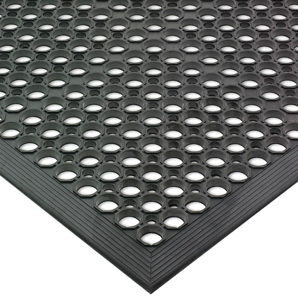 San Jamar KM1100B Kitchen Mat, Anti-Slip, Fatigue Fighting, Grease Resistant, 3' x 5', Black