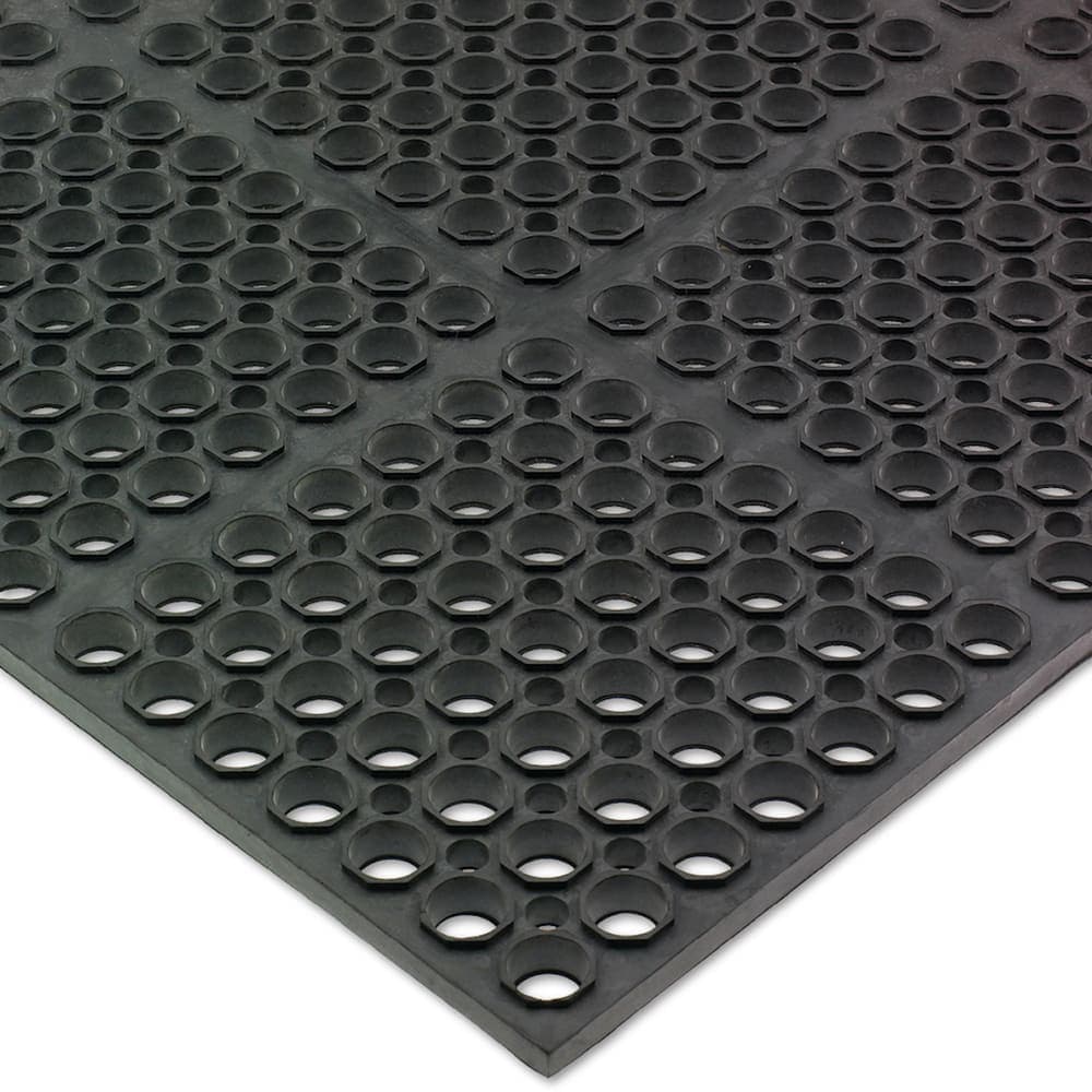 San Jamar KM2100B Kitchen Mat, Anti-Slip, 3' x 5' x 3/4" Thick, Bullnose Edge, Grease Resistant, Black