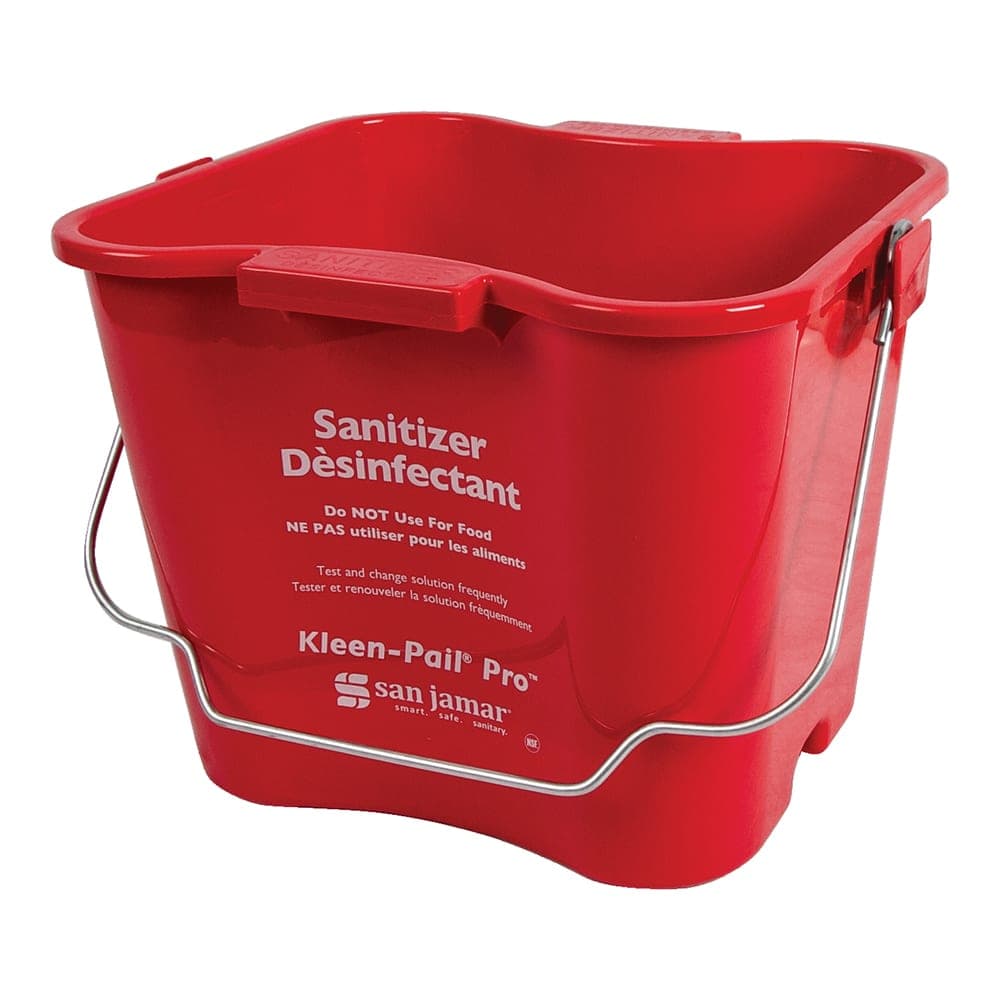 San Jamar KPP256RD 8 qt Kleen-Pail® Pro™ - Plastic, Red