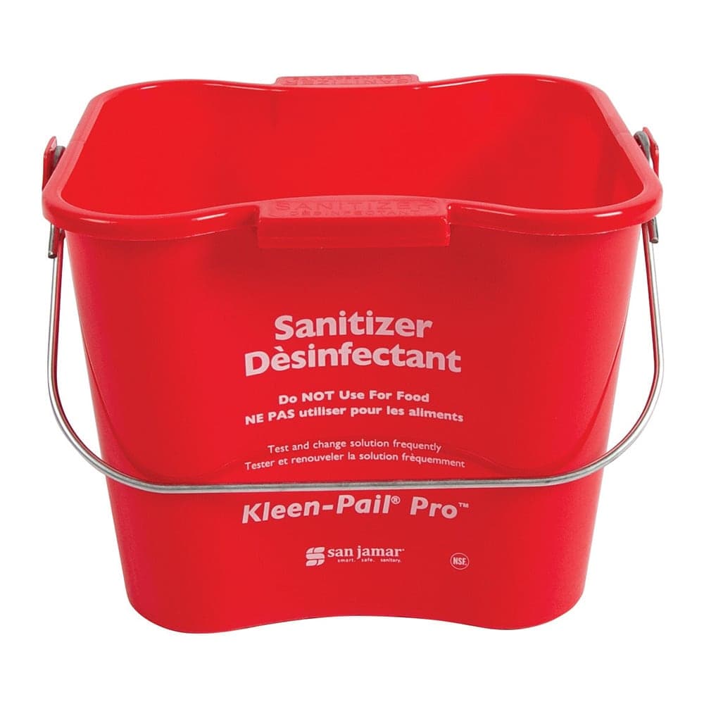 San Jamar KPP97RD 3 qt Kleen-Pail® Pro™ - Plastic, Red