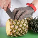 San Jamar MGA515M Medium Cut Resistant Glove - Stainless Steel, Red Wrist Band thumbnail 5