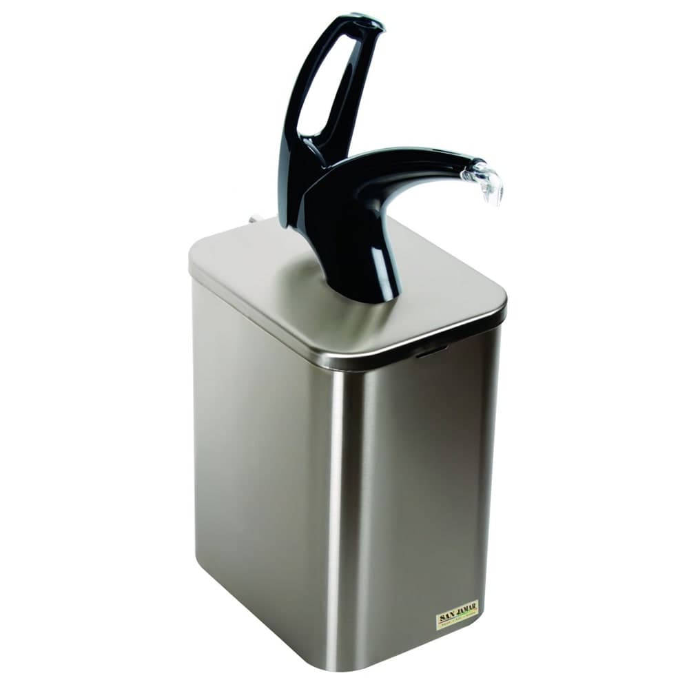 San Jamar P4900BK Condiment Dispenser Box System w/ Pump, Liner, Bag Adapter, Plug & Dip Tube, Black