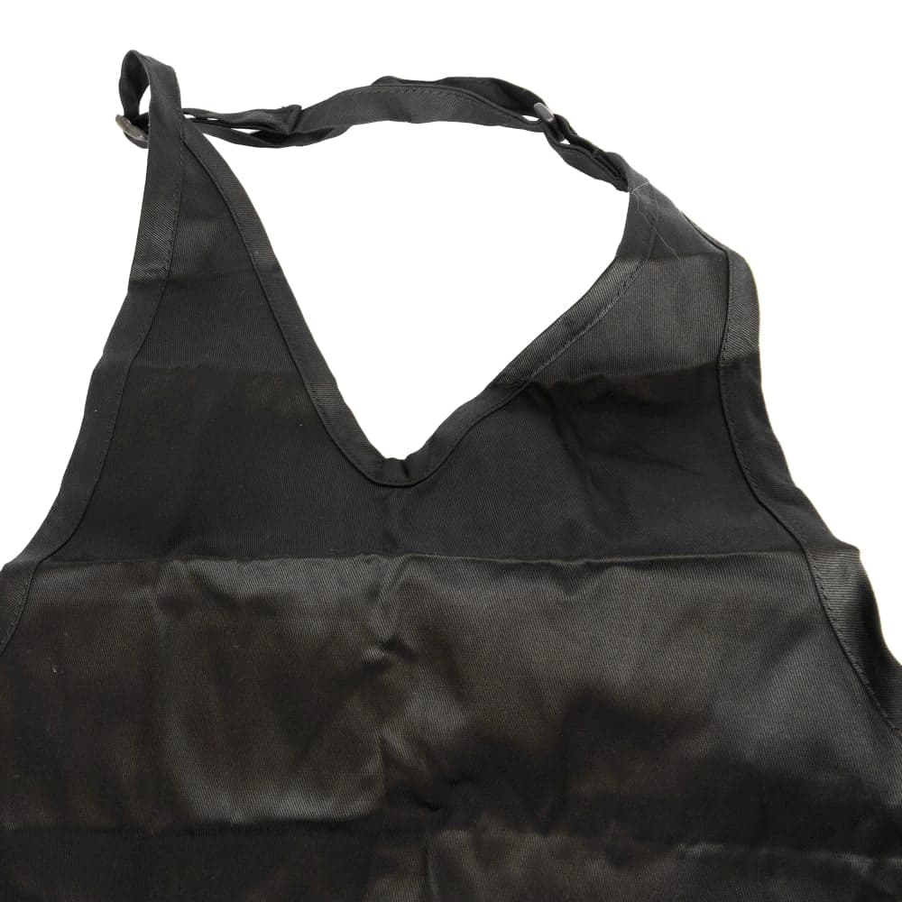 Chef Revival Blended Twill Tuxedo V-Neck Apron, 30 x 40&quot;, Pockets, Black (VNA3840-BK)