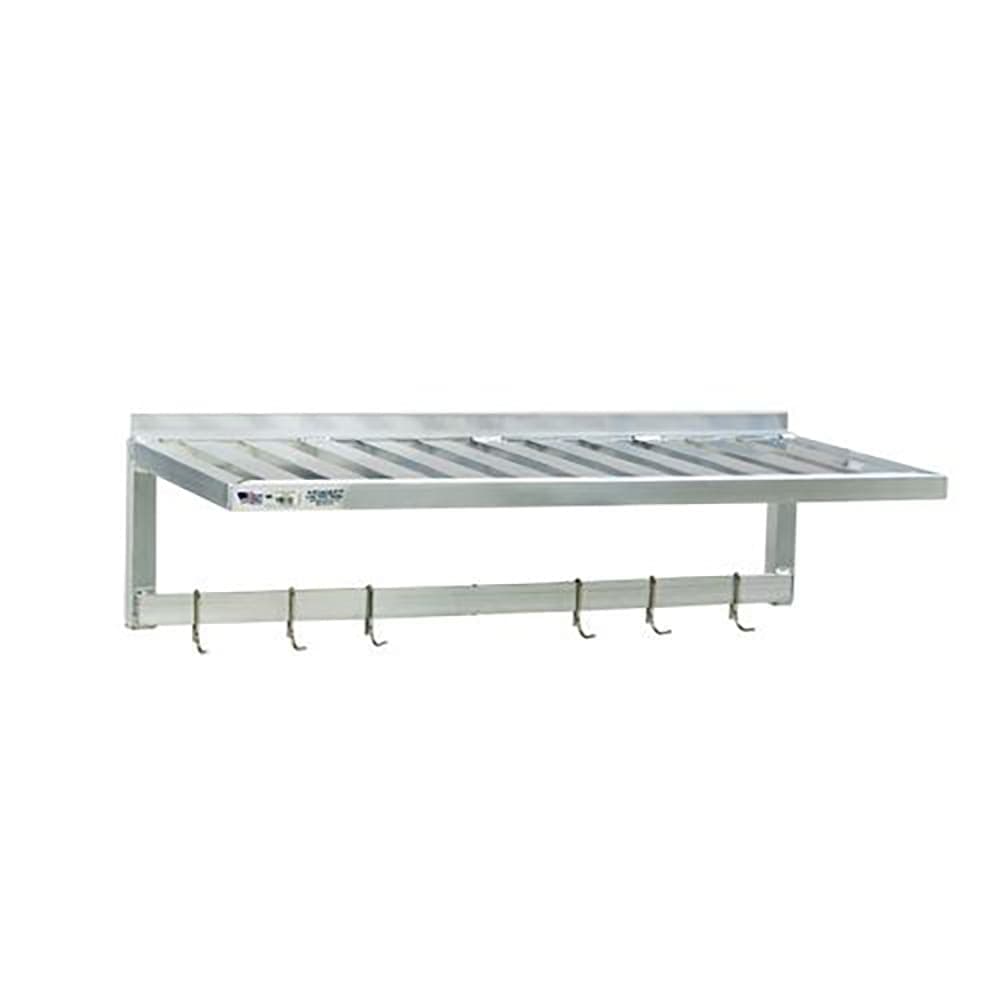 New Age T-Bar Wall Mounted Shelf, 36"W x 20"D, Aluminum (1121PR)