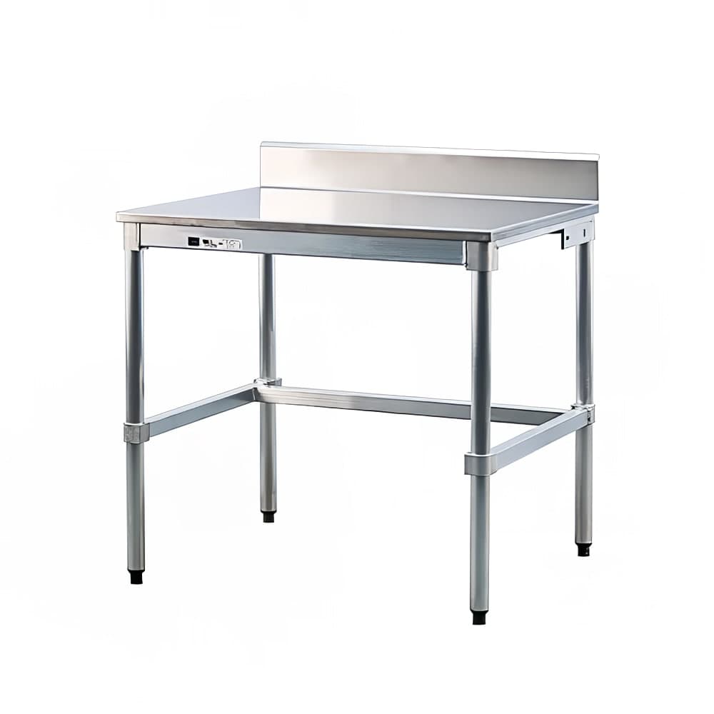 New Age 60" 16 ga Work Table w/ 304 Series Stainless Top, 6" Backsplash (30SSB60KD)