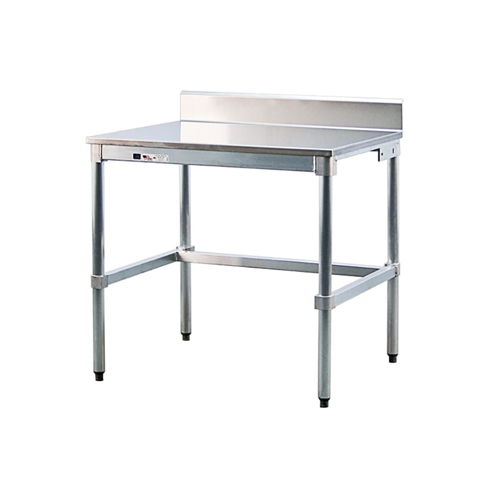 New Age 96" 16 ga Work Table w/ 304 Series Stainless Top, 6" Backsplash (30SSB96KD)