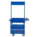New Age 3 Level Share Cart w/ (2) Coldmaster® Food Pans - Aluminum, Blue (52861) thumbnail 2
