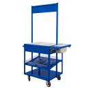 New Age 3 Level Share Cart w/ (2) Coldmaster® Food Pans - Aluminum, Blue (52861) thumbnail 4