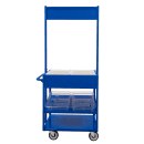 New Age 3 Level Share Cart w/ (2) Coldmaster® Food Pans - Aluminum, Blue (52861) thumbnail 8