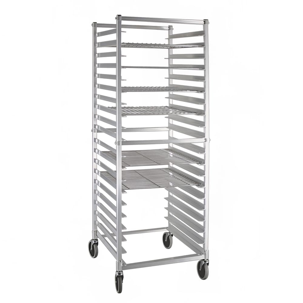 New Age Mobile Full Height Doughnut Screen Rack w/ Open Sides & (20)23x23 Pan Capacity (NS621KD)