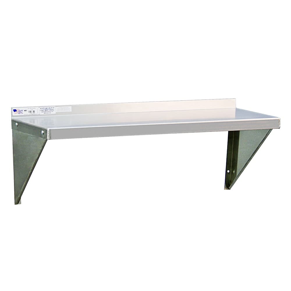 New Age Solid Wall Mounted Shelf, 24"W x 15"D, Aluminum (NS753)
