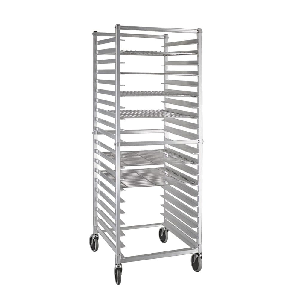 New Age Mobile Full Height Doughnut Screen Rack w/ Open Sides & (20)24x24 Pan Capacity (NS947KD)