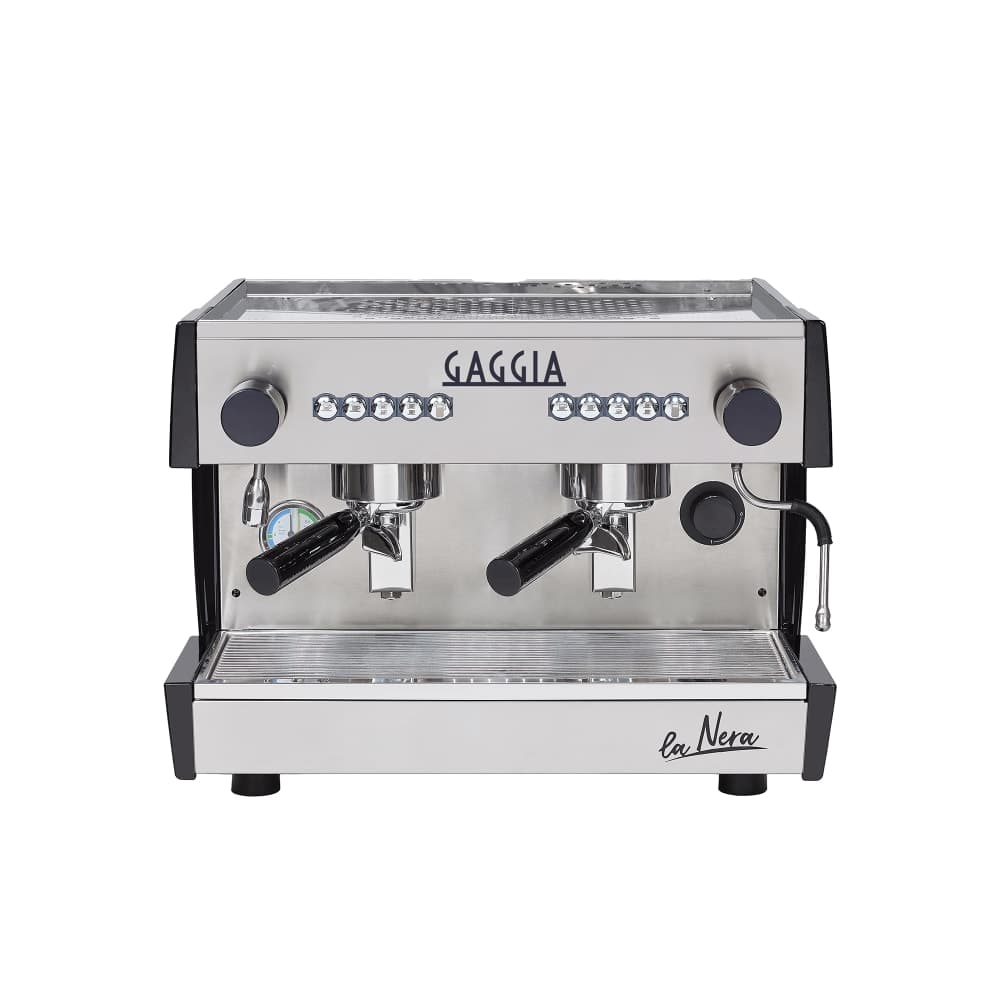 Gaggia Semi Automatic Espresso Machine w/ (2) Groups, (1) Steam Valve, & (1) Hot Water Valve - 115v/1ph (LA NERA 2G COMPACT)
