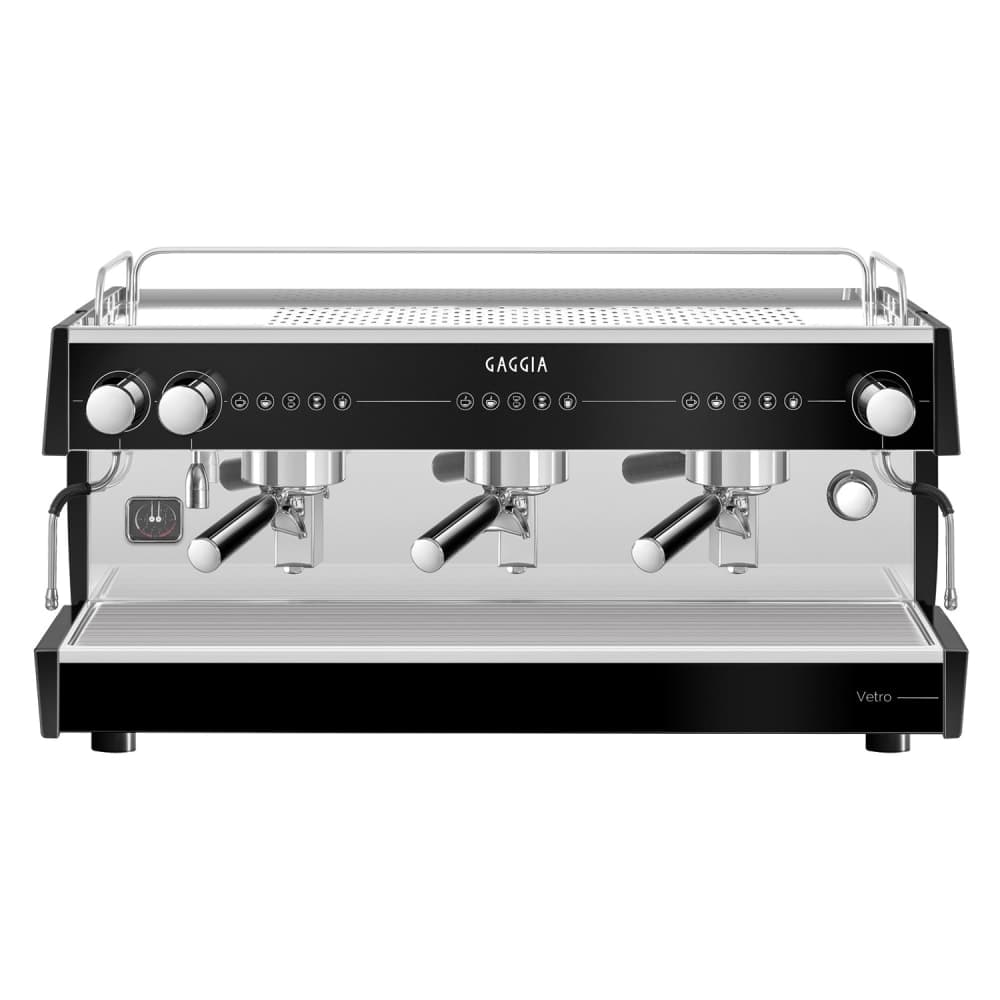 Gaggia Semi Automatic Espresso Machine w/ (3) Groups, (2) Steam Valves, & (1) Hot Water Valve - 220v/1ph (VETRO3GSTD)
