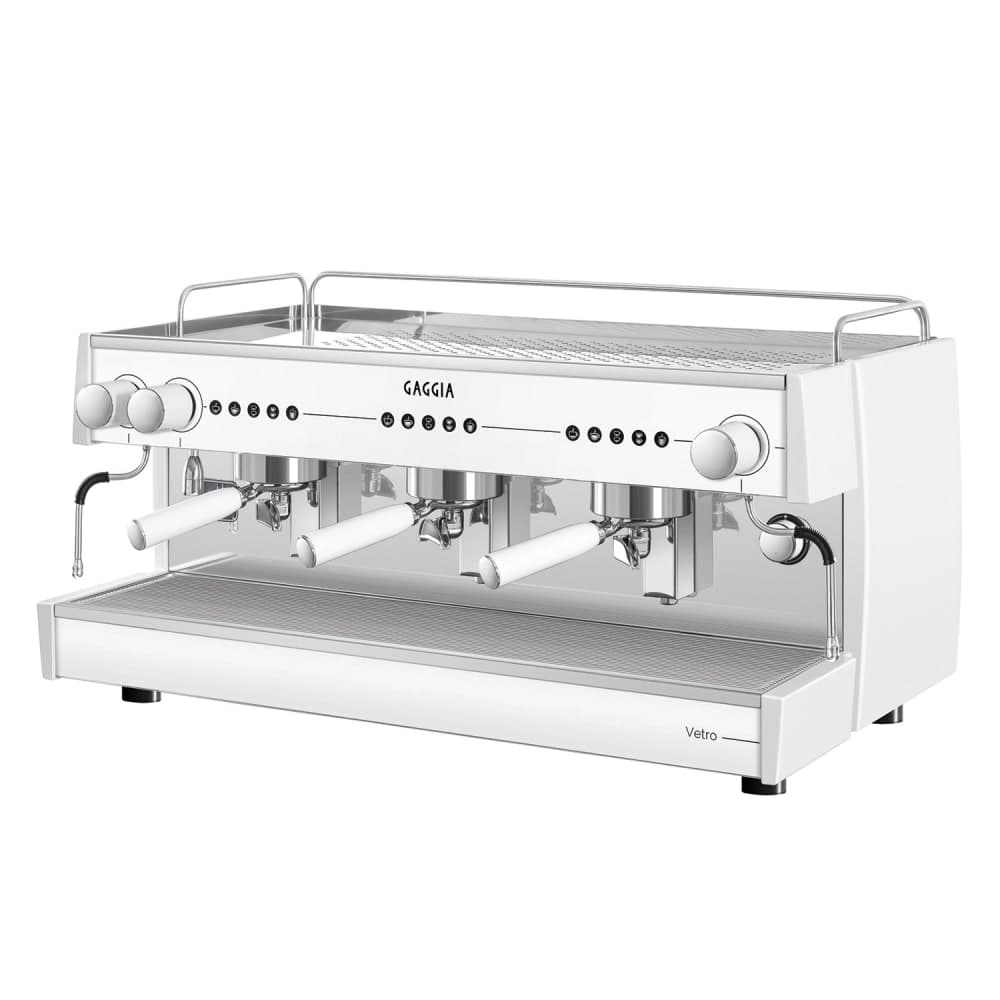 Gaggia Semi Automatic Espresso Machine w/ (3) Groups, (2) Steam Valves, & (1) Hot Water Valve - 220v/1ph (VETRO3GSTD)