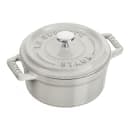 Staub Mini Round La Cocotte w/ 1/4 qt Capacity & Enamel Coated Cast Iron, White Truffle (1003431) thumbnail 2