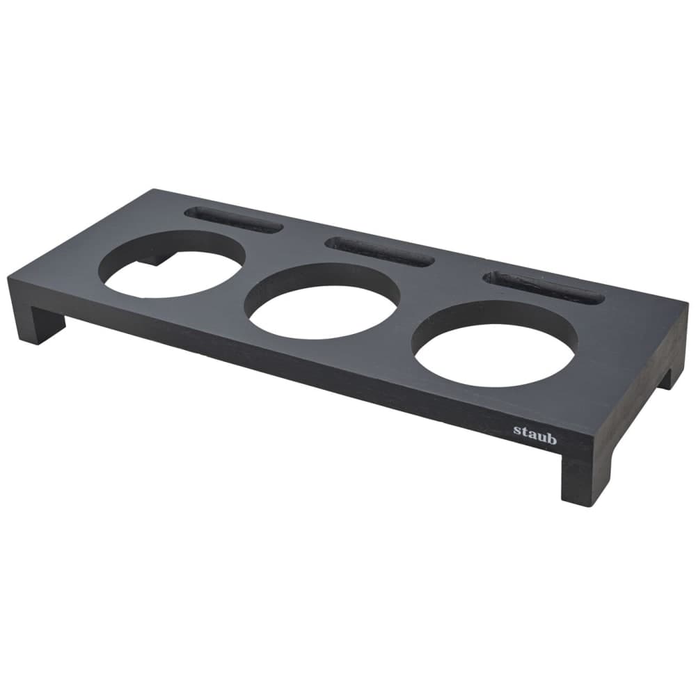Staub 17 1/2" Mini Cocotte Stand - Wood, Black (1004003)