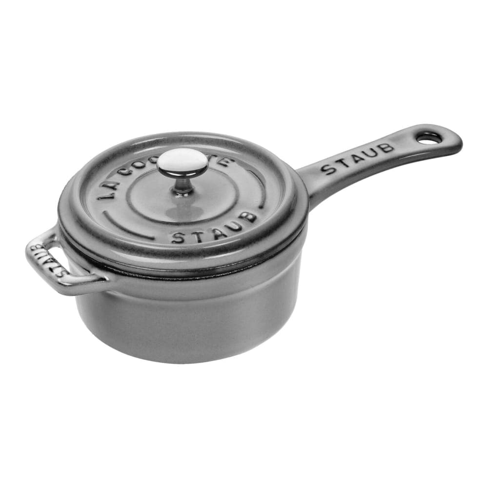 Staub 8 oz Enameled Cast Iron Mini Sauce Pan - 9 1/5" x 4", Graphite Gray (1004091)