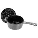 Staub 8 oz Enameled Cast Iron Mini Sauce Pan - 9 1/5" x 4", Graphite Gray (1004091) thumbnail 2