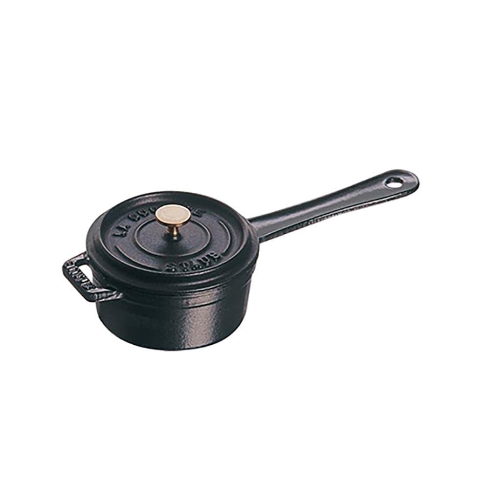 Staub 8 oz Enameled Cast Iron Mini Sauce Pan - 9 1/5" x 4", Black Matte (1004093)