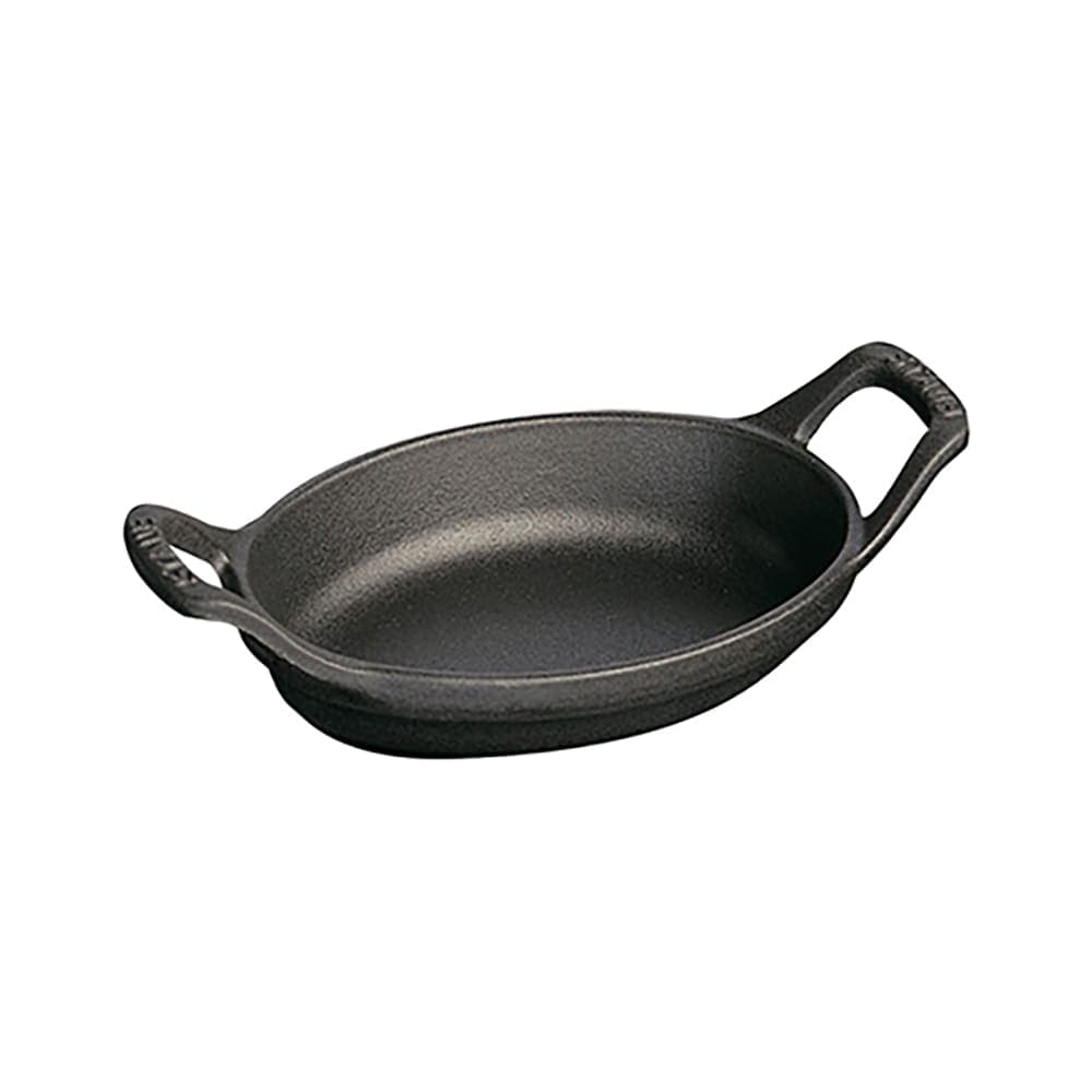 Staub Mini Oval Dish w/ 8-oz Capacity & Enamel Coated Cast Iron, Black Matte (1004100)