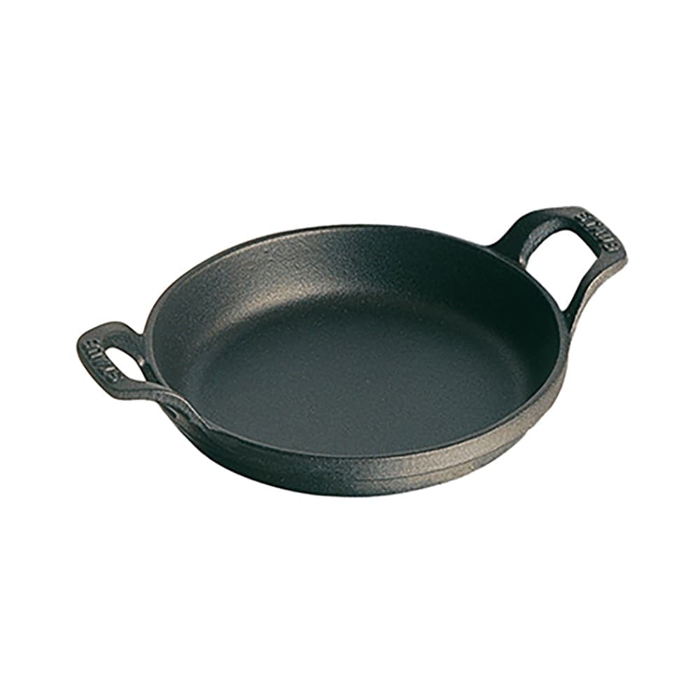 Staub 6" Round Roasting Dish w/ .75-qt Capacity & Enameled Cast Iron, Black Matte (1004112)