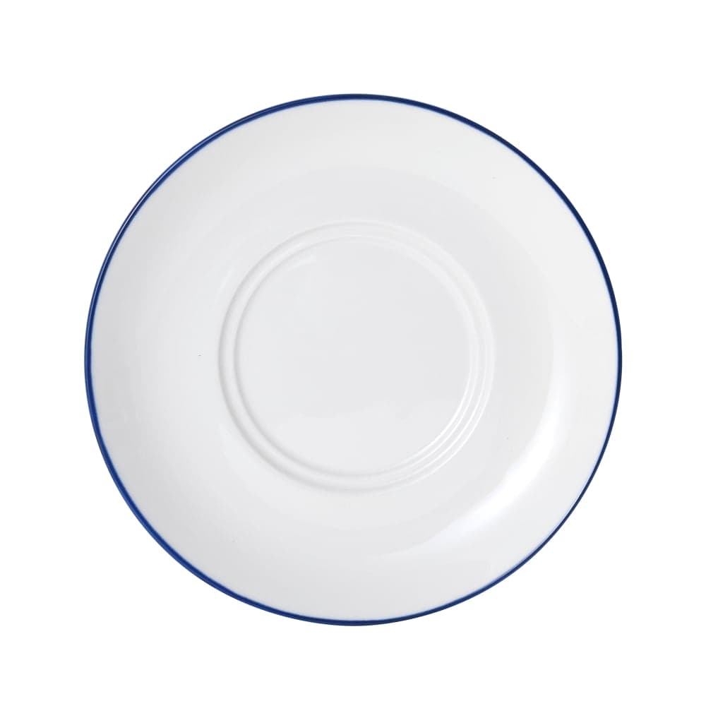 Mikasa Hospitality 6 3/4" Round Bistro Saucer - Porcelain, Blue Pinstripe (5256526)