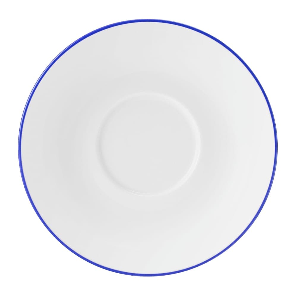 Mikasa Hospitality 6 29/100" Round Bistro Saucer - Porcelain, Blue Pinstripe (5305733)