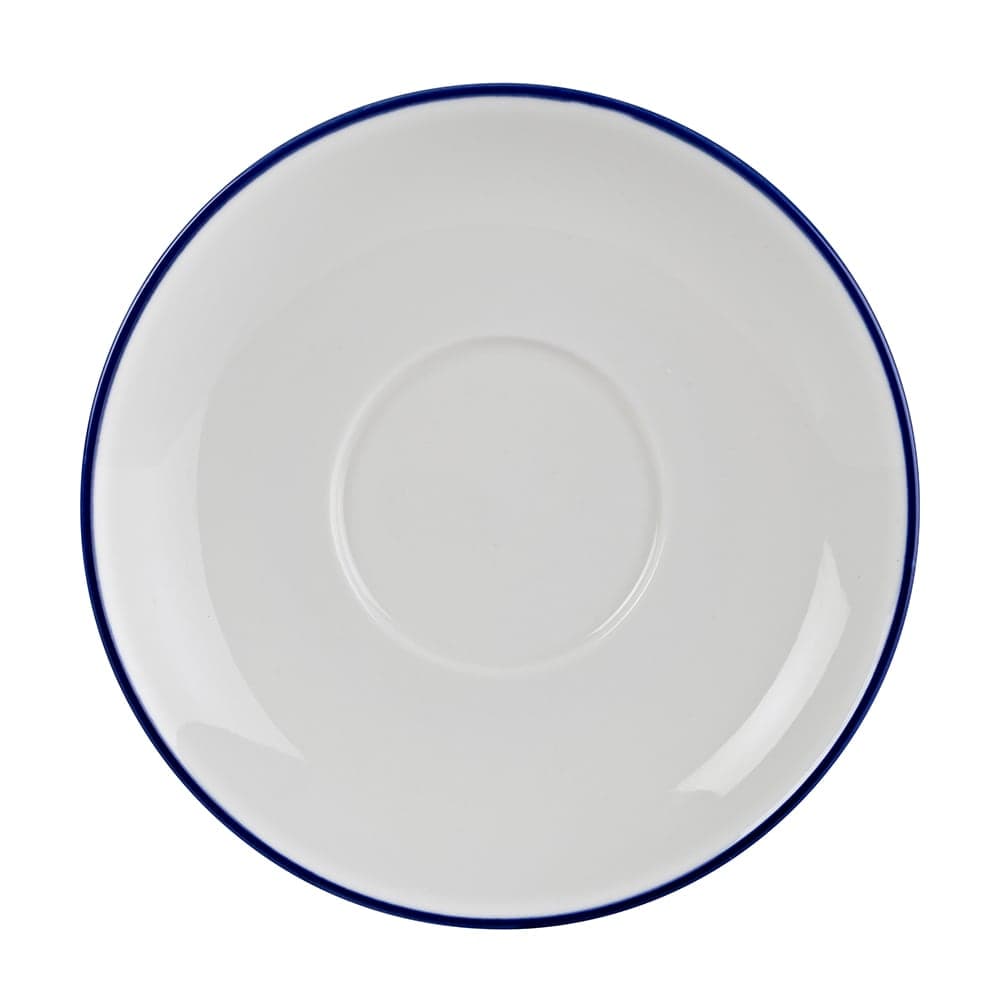Mikasa Hospitality 4 18/25" Round Bistro Saucer - Porcelain, Blue Pinstripe (5305735)