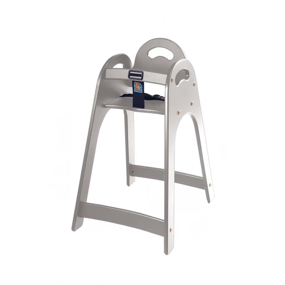 Koala Kare KB105-01 29 1/2" Stackable Plastic High Chair w/ Waist Strap, Gray