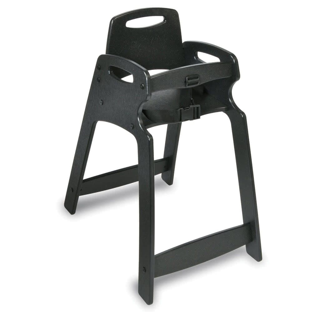 Koala Kare KB833-02 29 1/2" Stackable Plastic High Chair w/ Waist Strap, Black