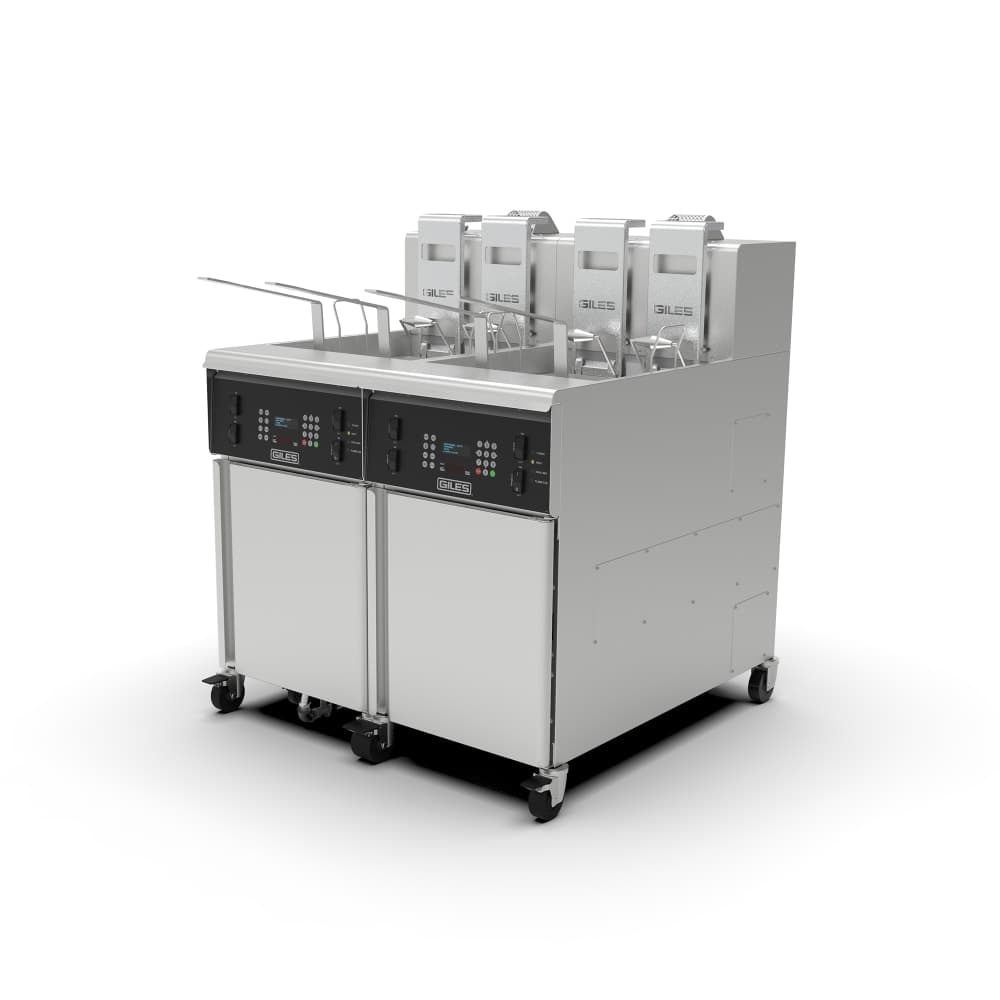 Giles GBF-80/80G Gas Fryer - (2) 80 lb Vat, Floor Model, Liquid Propane