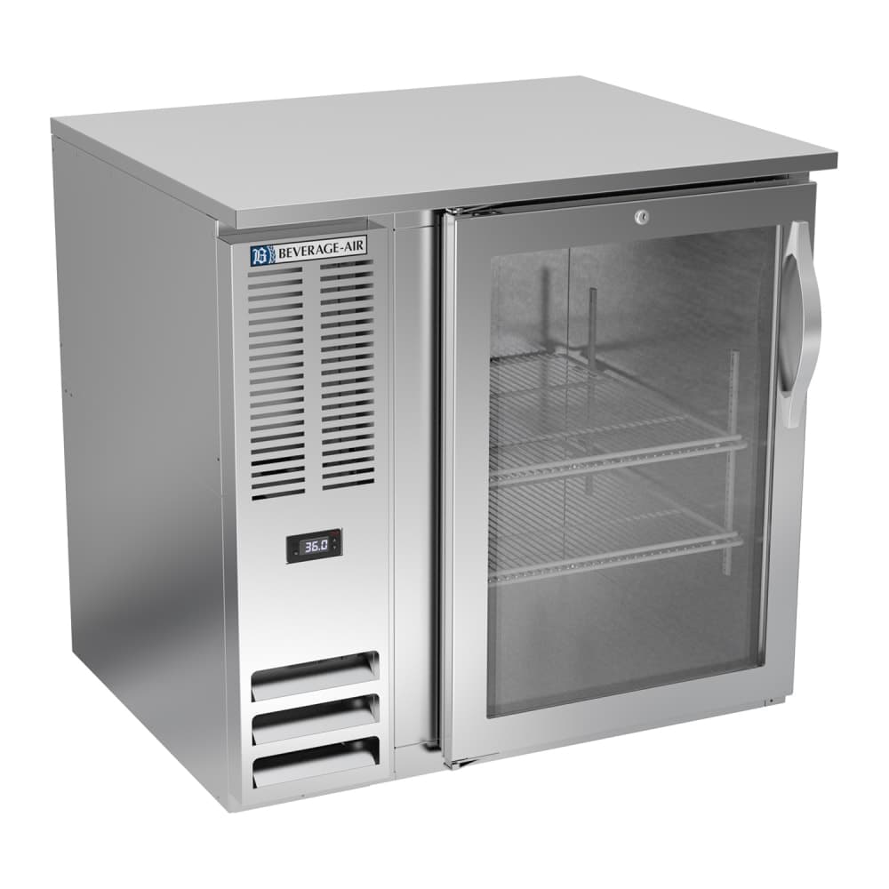 Beverage-Air BB36HC-G-S 36" Bar Refrigerator - 1 Swinging Glass Door, Stainless, 115v