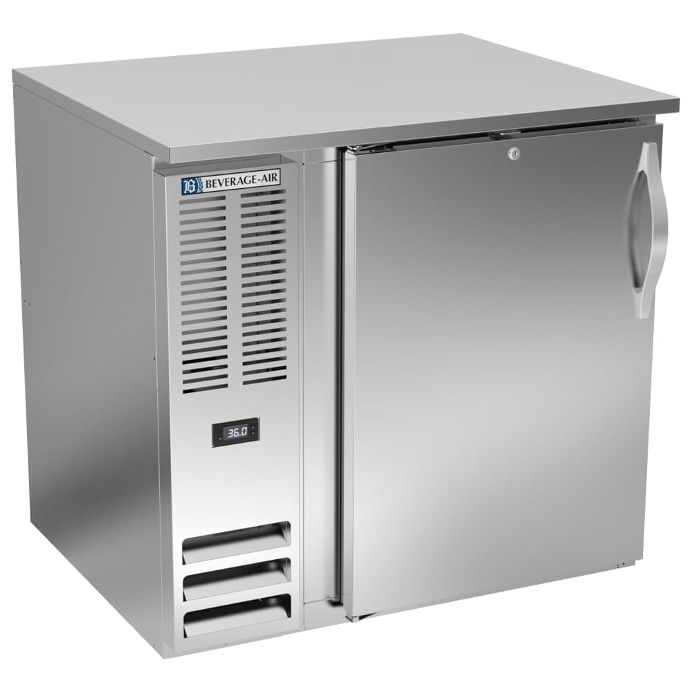 Beverage-Air BB36HC-S 36" Bar Refrigerator - 1 Swinging Solid Door, Stainless, 115v