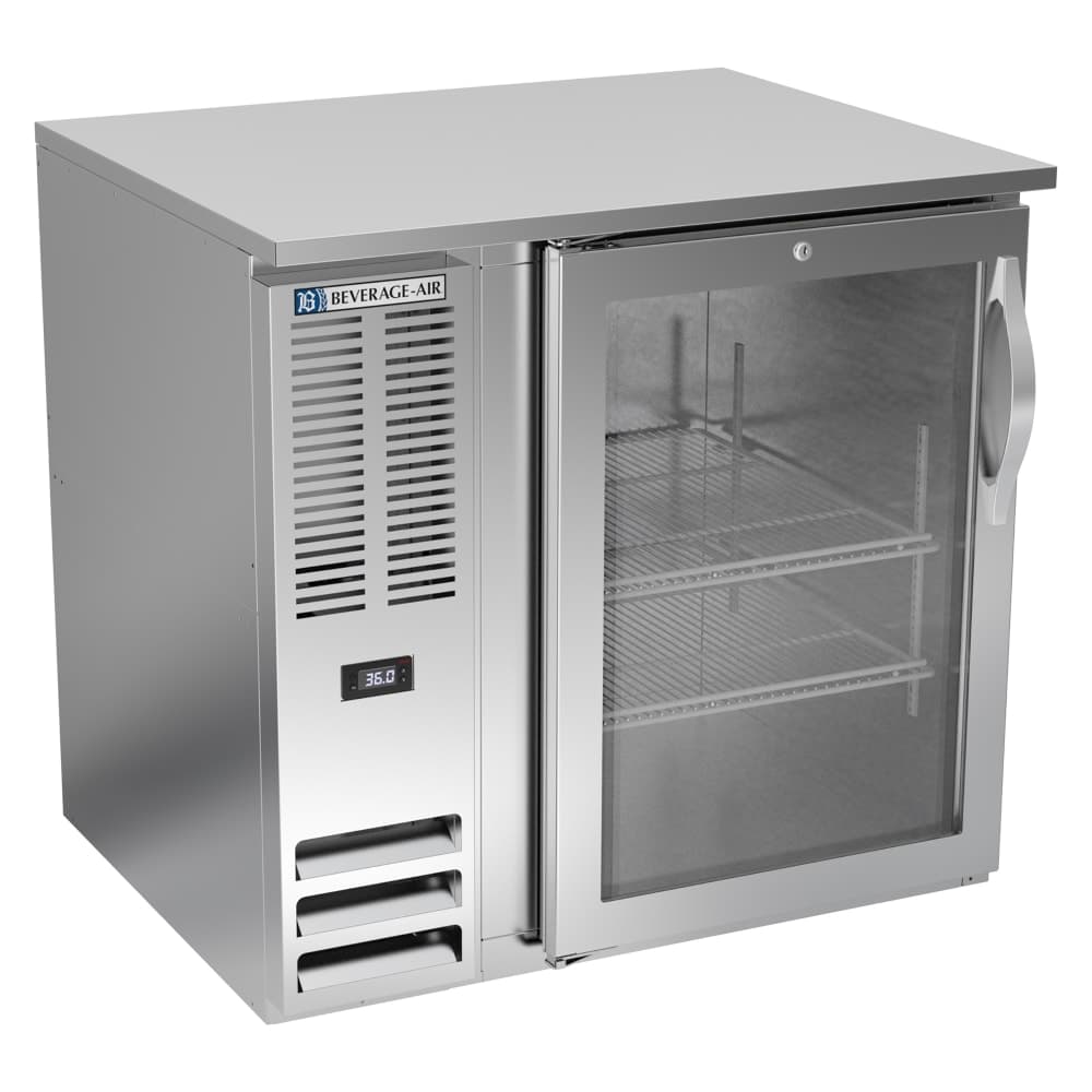 Beverage-Air BB36HC-G-S 36" Bar Refrigerator - 1 Swinging Glass Door, Stainless, 115v