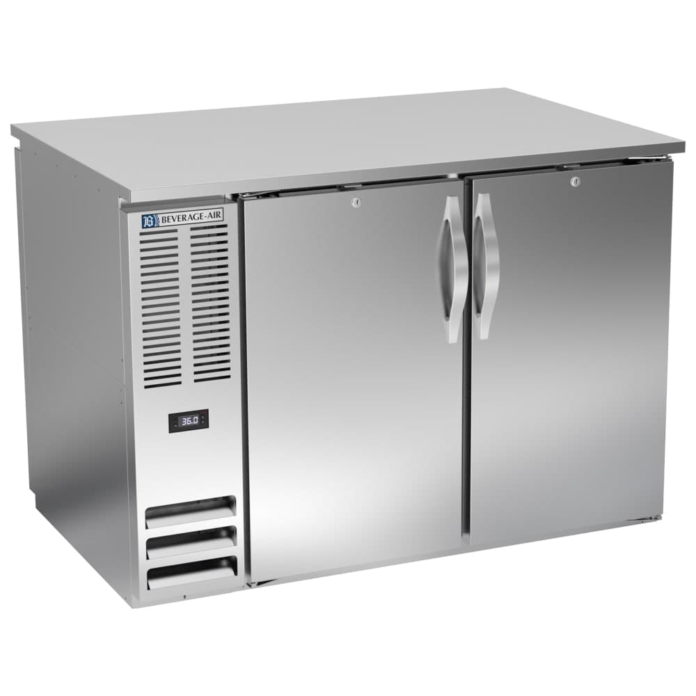 Beverage-Air BB48HC-F-PT-S 48" Bar Refrigerator - 4 Swinging Solid Doors, Stainless, 115v