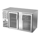 Beverage-Air BB58HC-FG-S 59" Bar Refrigerator - 2 Swinging Glass Doors, Stainless, 115v thumbnail 3