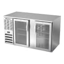 Beverage-Air BB58HC-G-S 59" Bar Refrigerator - 2 Swinging Glass Doors, Stainless, 115v thumbnail 3