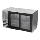 Beverage-Air BB58HC-GS-S 59" Bar Refrigerator - 2 Sliding Glass Doors, Stainless, 115v thumbnail 3