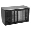 Beverage-Air BB58HC-F-GS-B 58" Bar Refrigerator - 2 Sliding Glass Doors, Black, 115v thumbnail 2