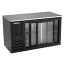 Beverage-Air BB58HC-GS-B 58" Bar Refrigerator - 2 Sliding Glass Doors, Black, 115v thumbnail 2